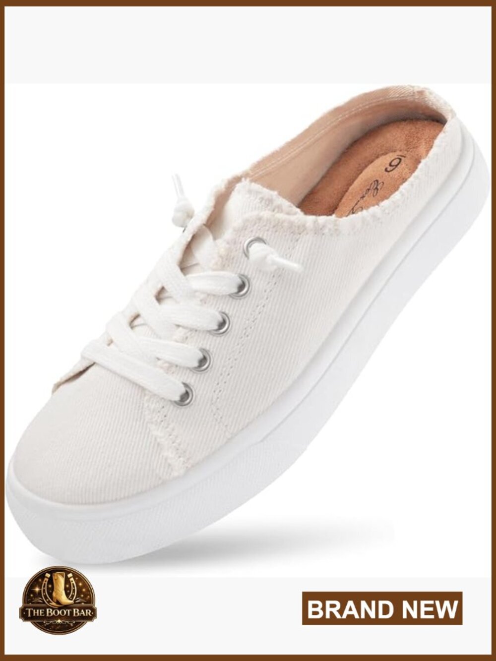 Slip-on Canvas Mule Sneakers w/ Memory Foam Insole - Backless Comfort Casual